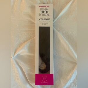 Donna Bella Hair Premium Clip-in Extensions 14” Pro Straight Dark Chestnut Brown